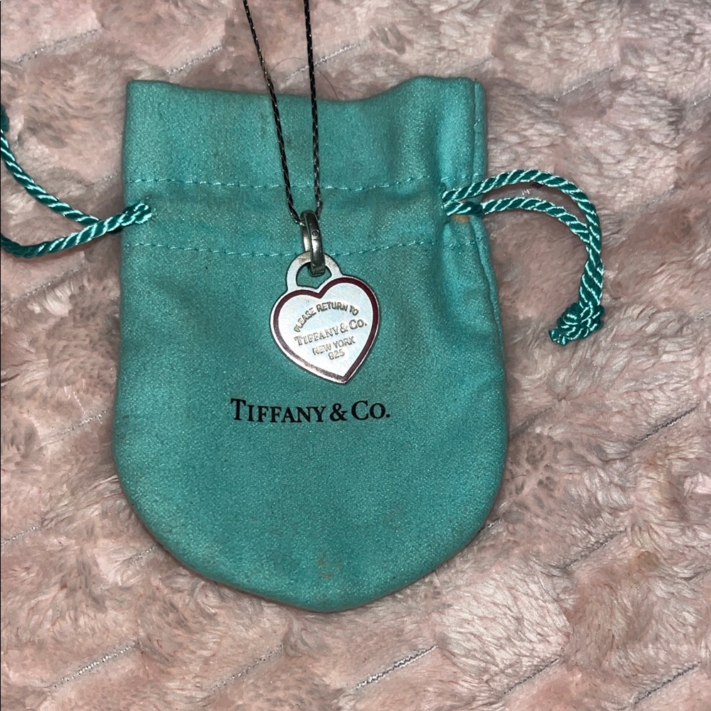 Tiffany & Co. Silver Heart Charm with Red Enamel
